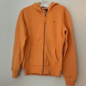 Orange Tommy Hilfiger Zip Up Sweater